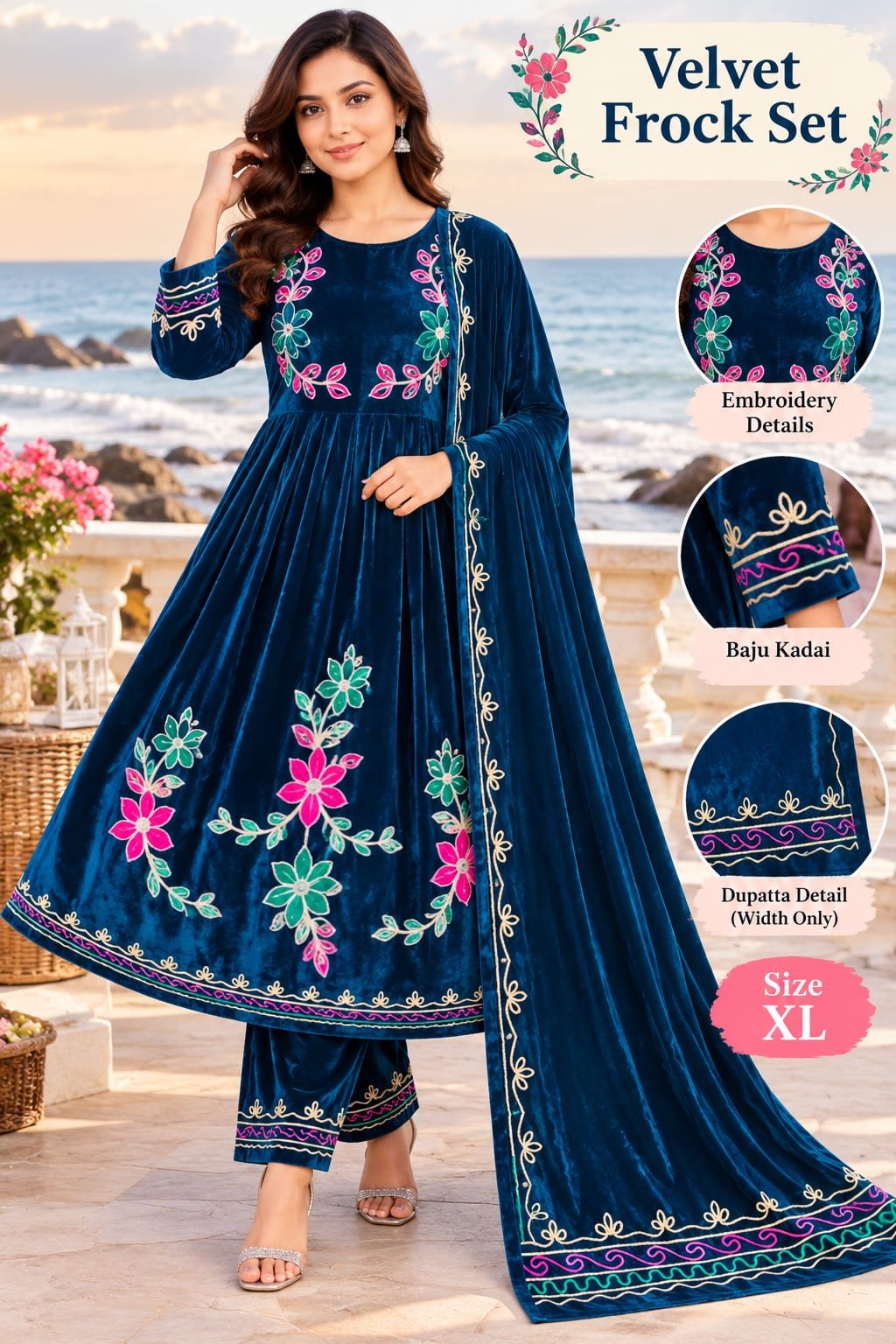 Velvet Frock Set